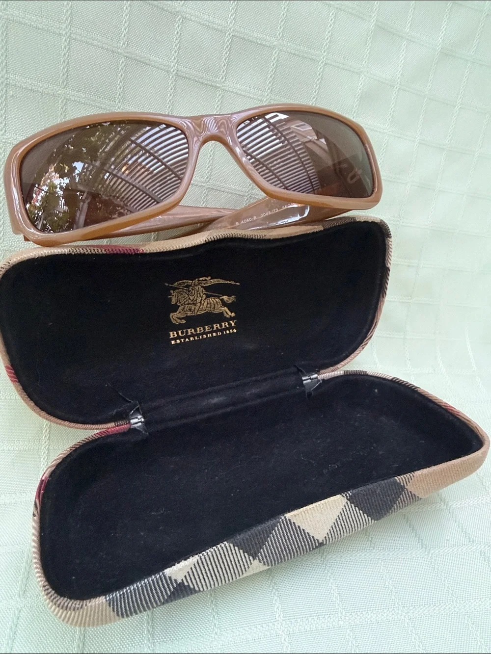 Vintage Burberry Tan/Brown Sunglasses with Rhinestone Detail
